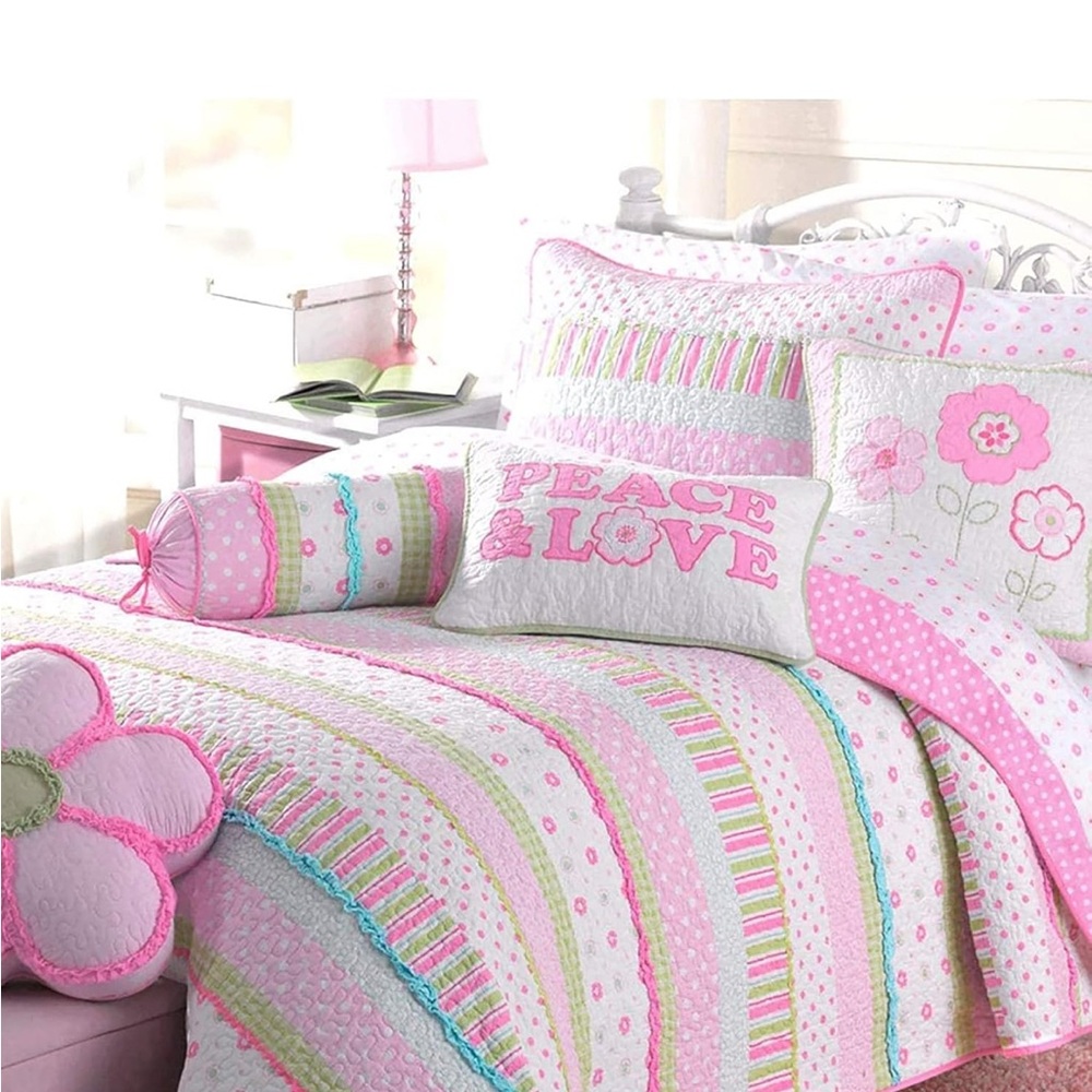 Greta Pastel Twin Quilt w Sham